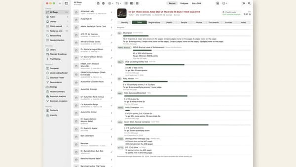 Titles, points and certificates, in one place